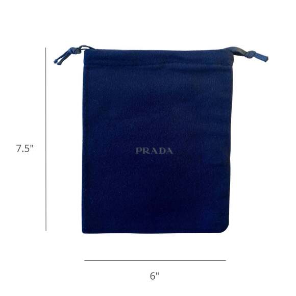 Prada Logo Navy Velour Designer Dust Bag Pouch Extra - Picture 2 of 5
